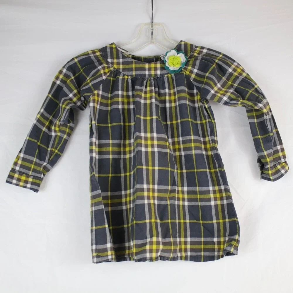Carter's Gray, Yellow & White Long Sleeve Dress Shirt Girls Size 5